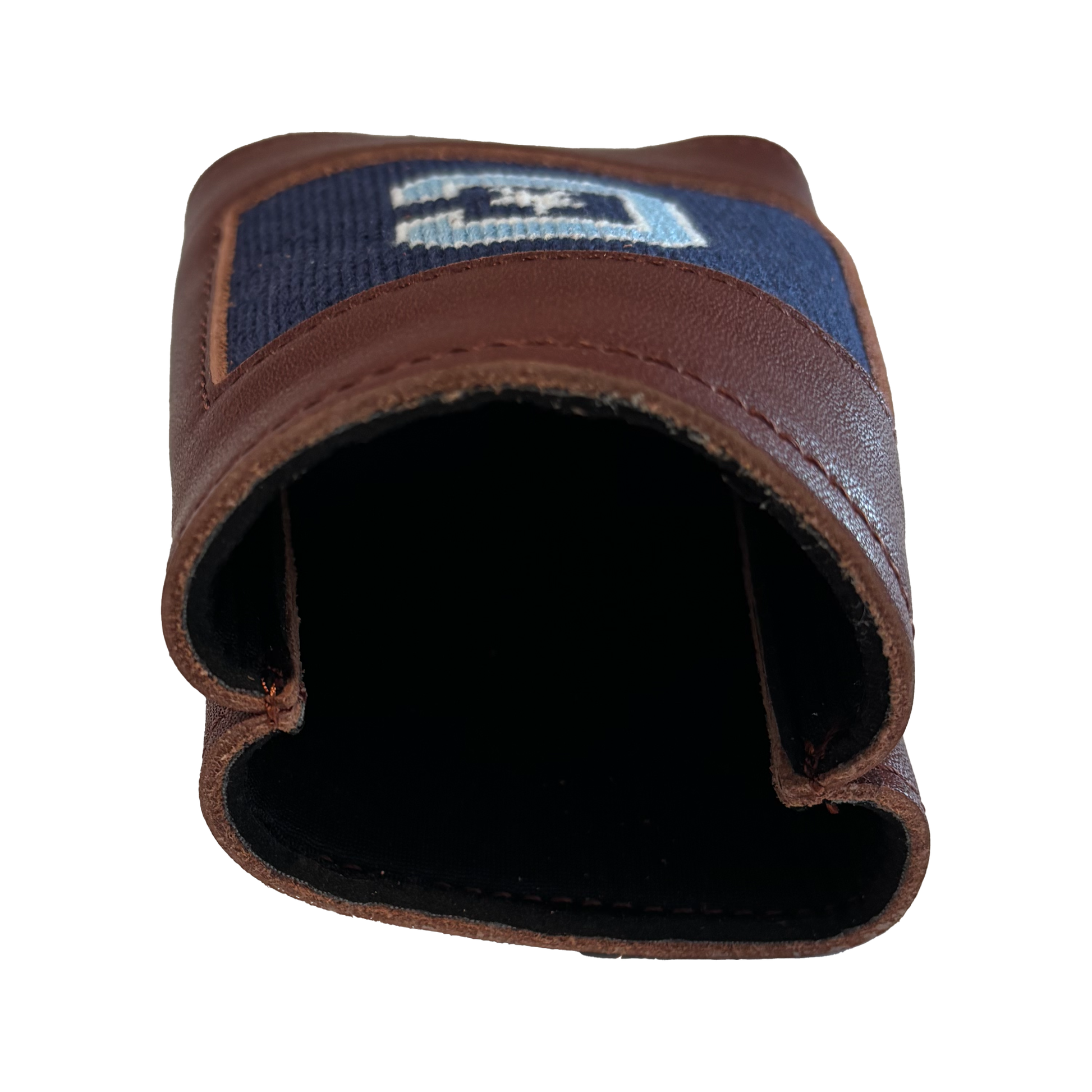 the citadel leather can cooler koozie inside
