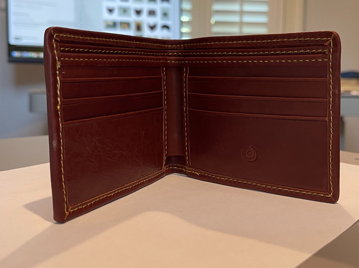 charleston belt leather bifold wallet