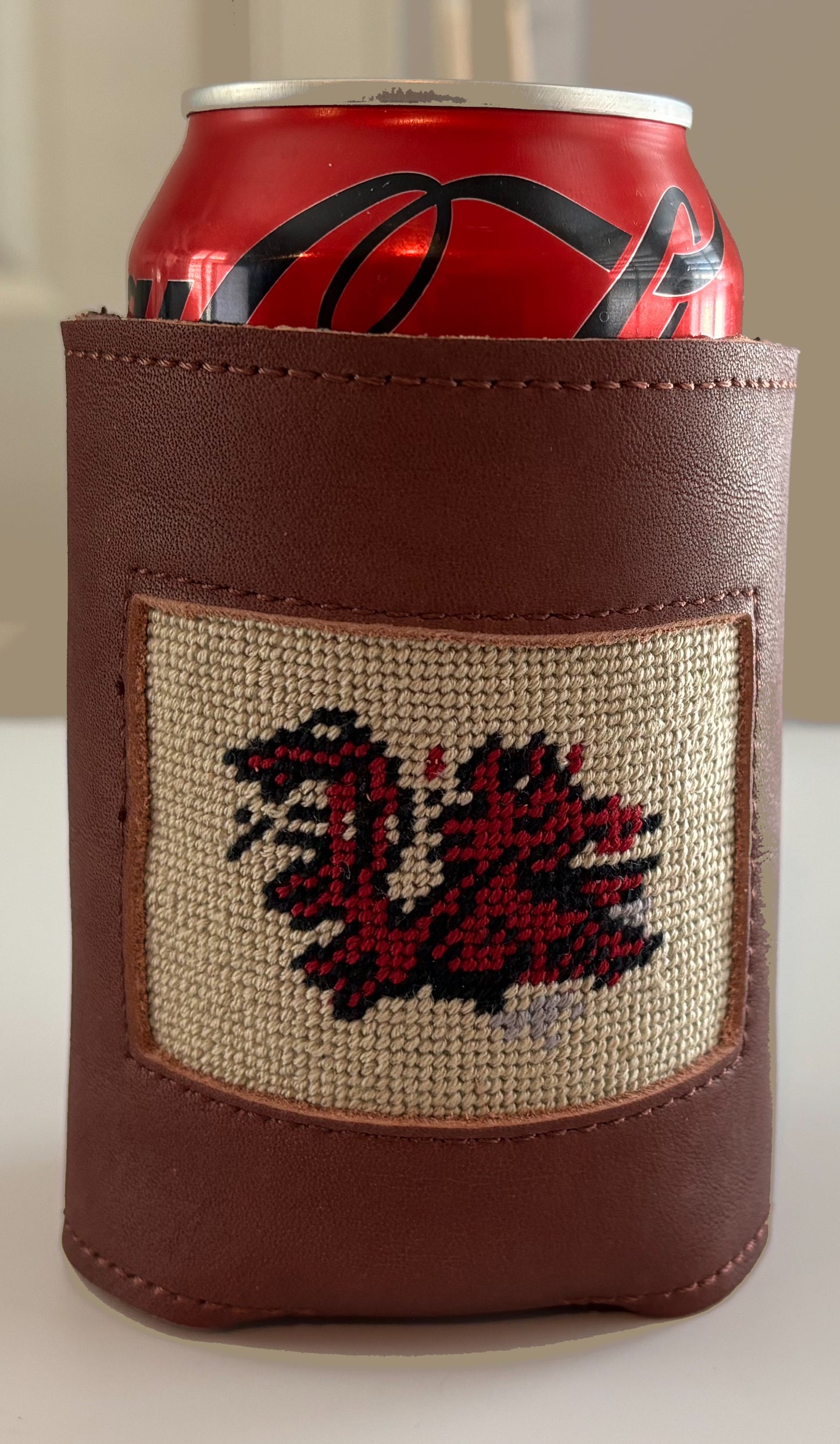 USC gamecocks leather can cooler koozie