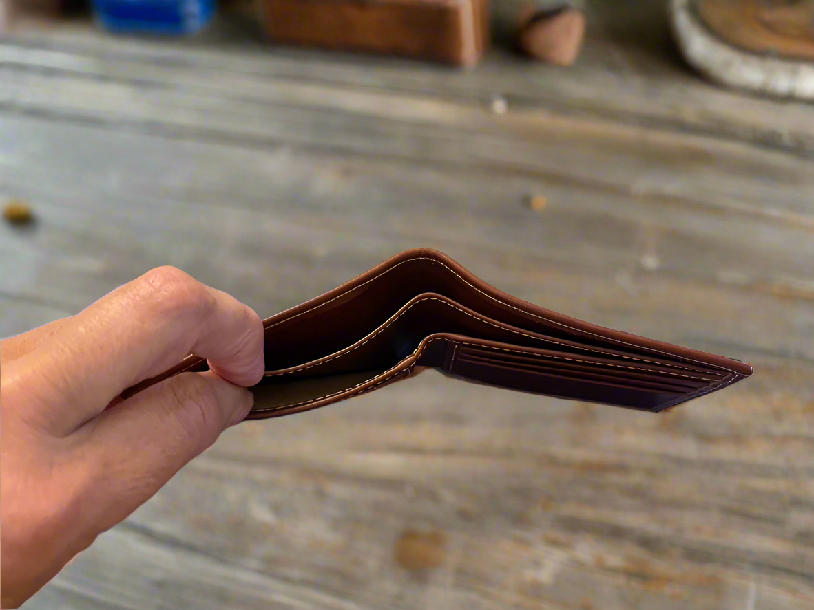 leather bifold wallet interior