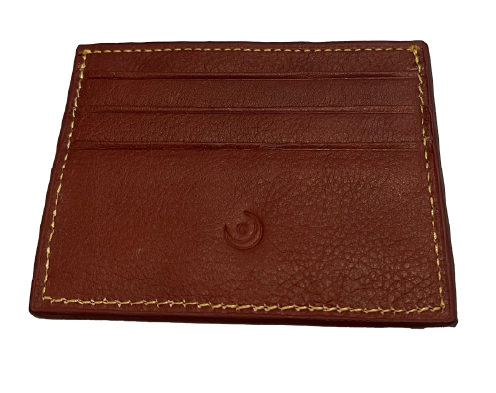 charleston belt leather card wallet in genuine leather with 3 card slots and interior pocket