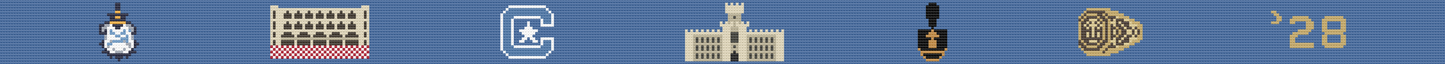 Personalized - The Citadel Hand-stitched Needlepoint Belt - Officially Licensed