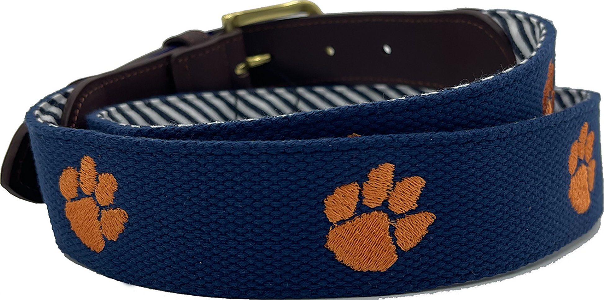 Clemson tiger print canvas belt
