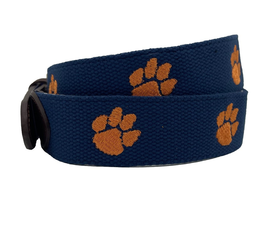Clemson tiger print embroidered web belt