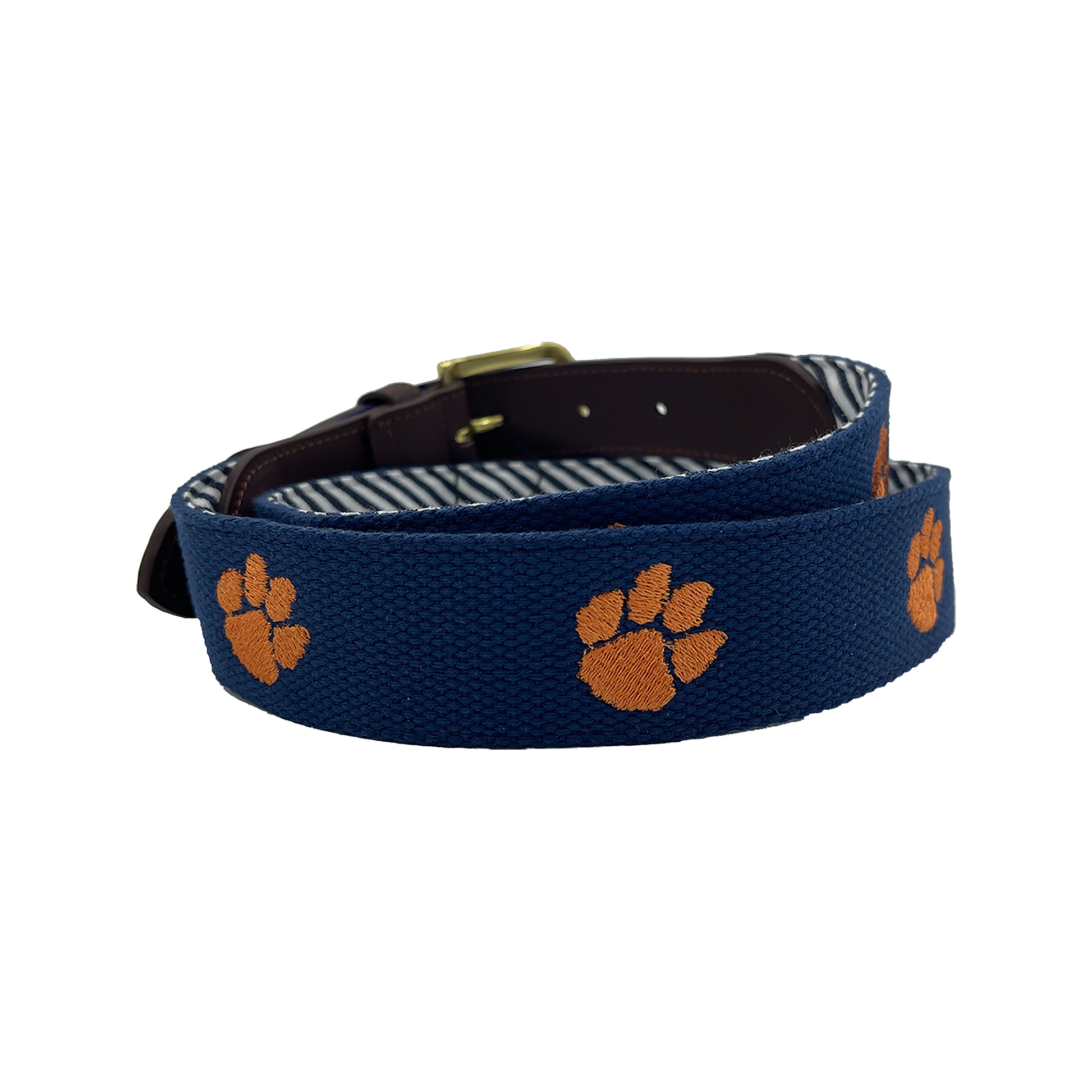 Clemson tiger print canvas belt