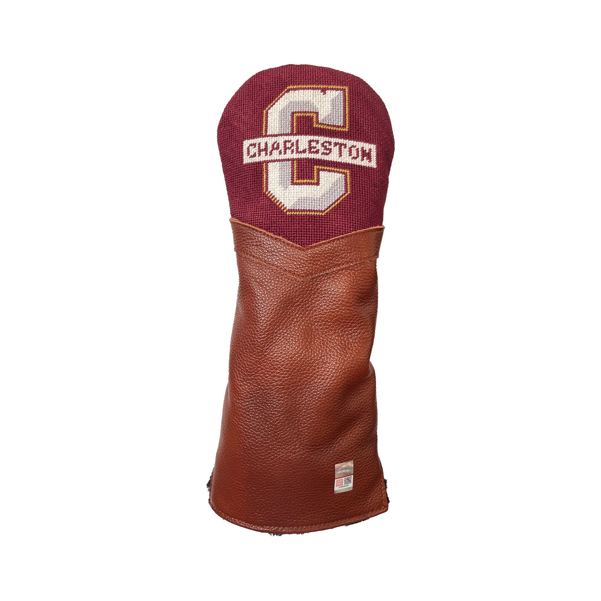 College of Charleston needlepoint embroidered leather golf head cover