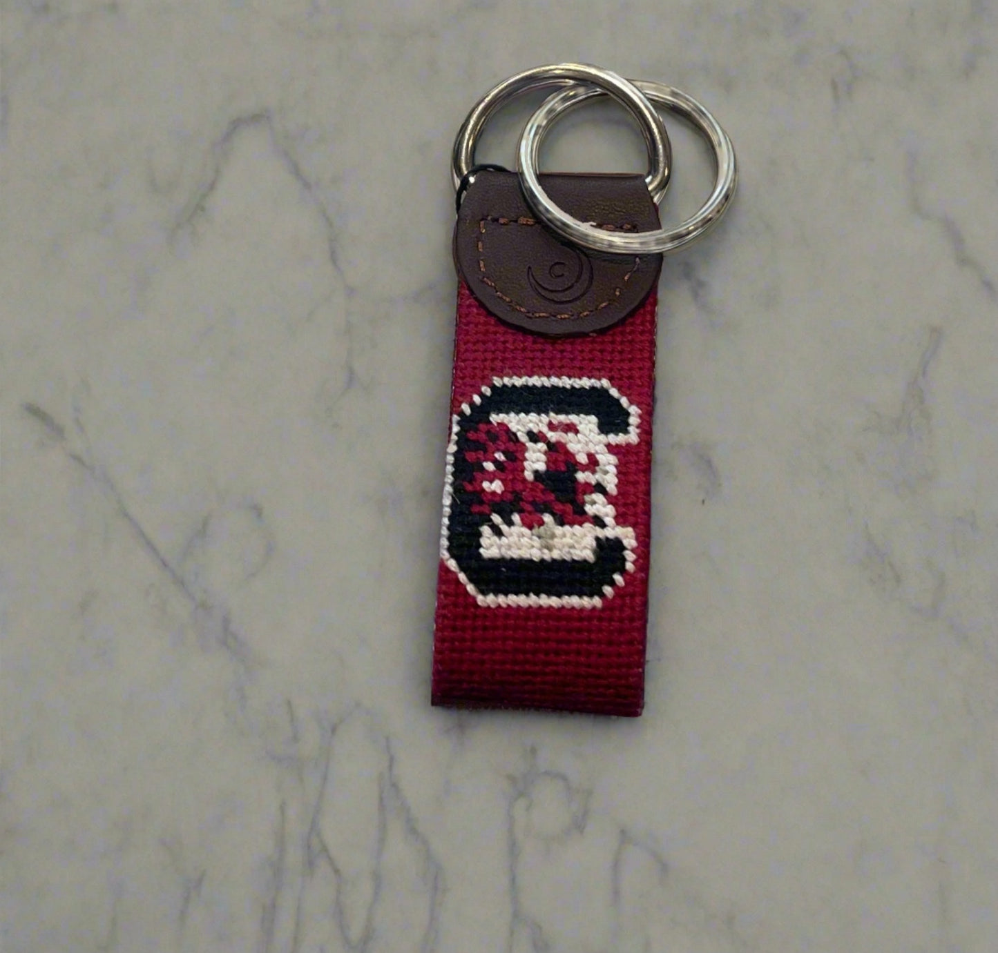 USC Gamecocks needlepoint key fob