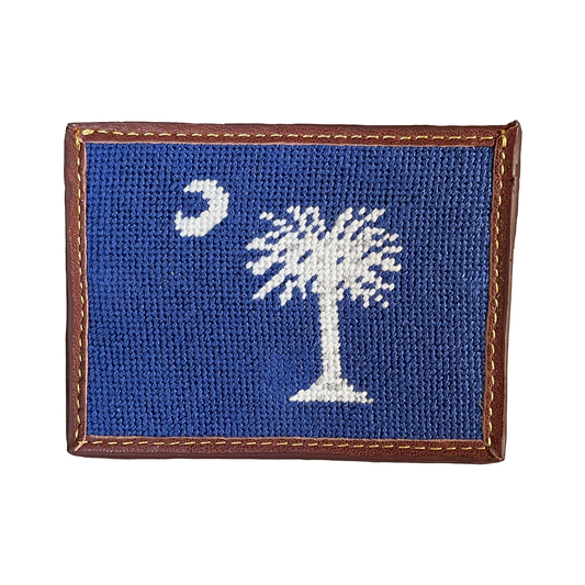 palmetto moon needlepoint card wallet
