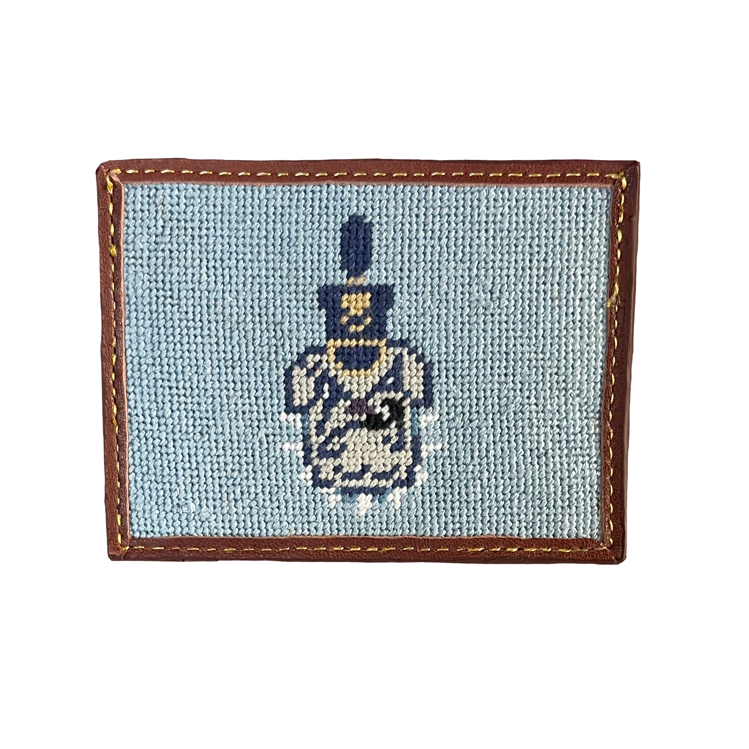 the Citadel spike needlepoint embroidered leather card wallet