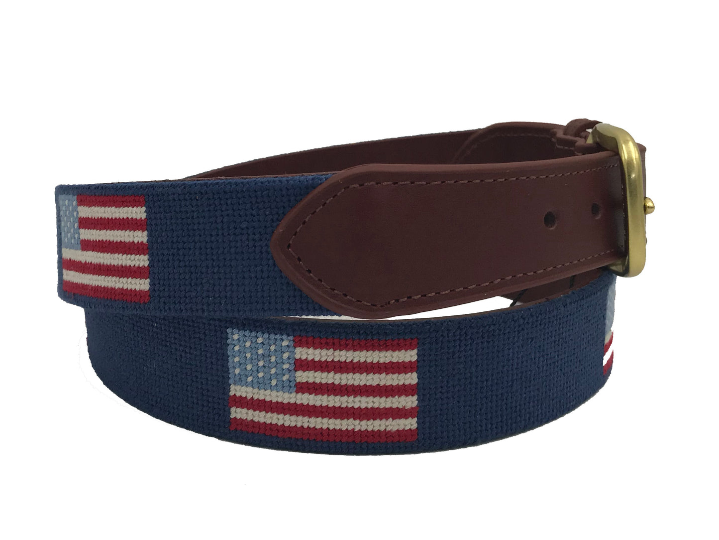 american flag needlepoint embroidered leather belt