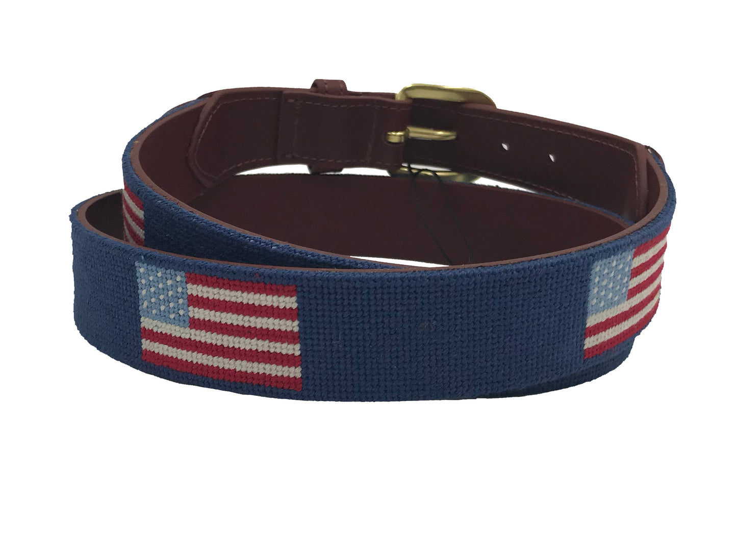 american flag needlepoint embroidered leather belt