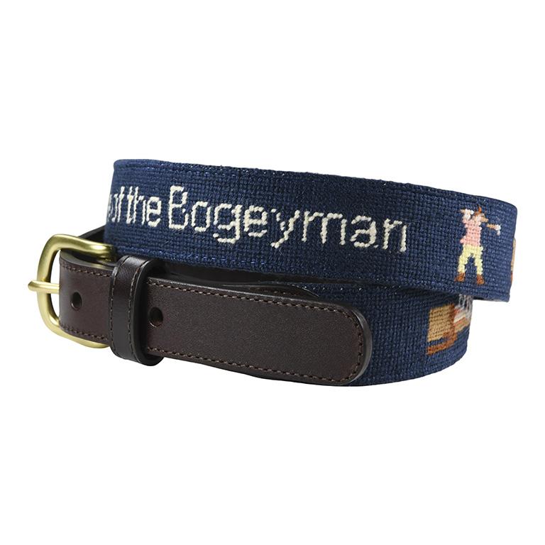 hand made needle-point belt beware of the bogey man - charlestonbelt.com