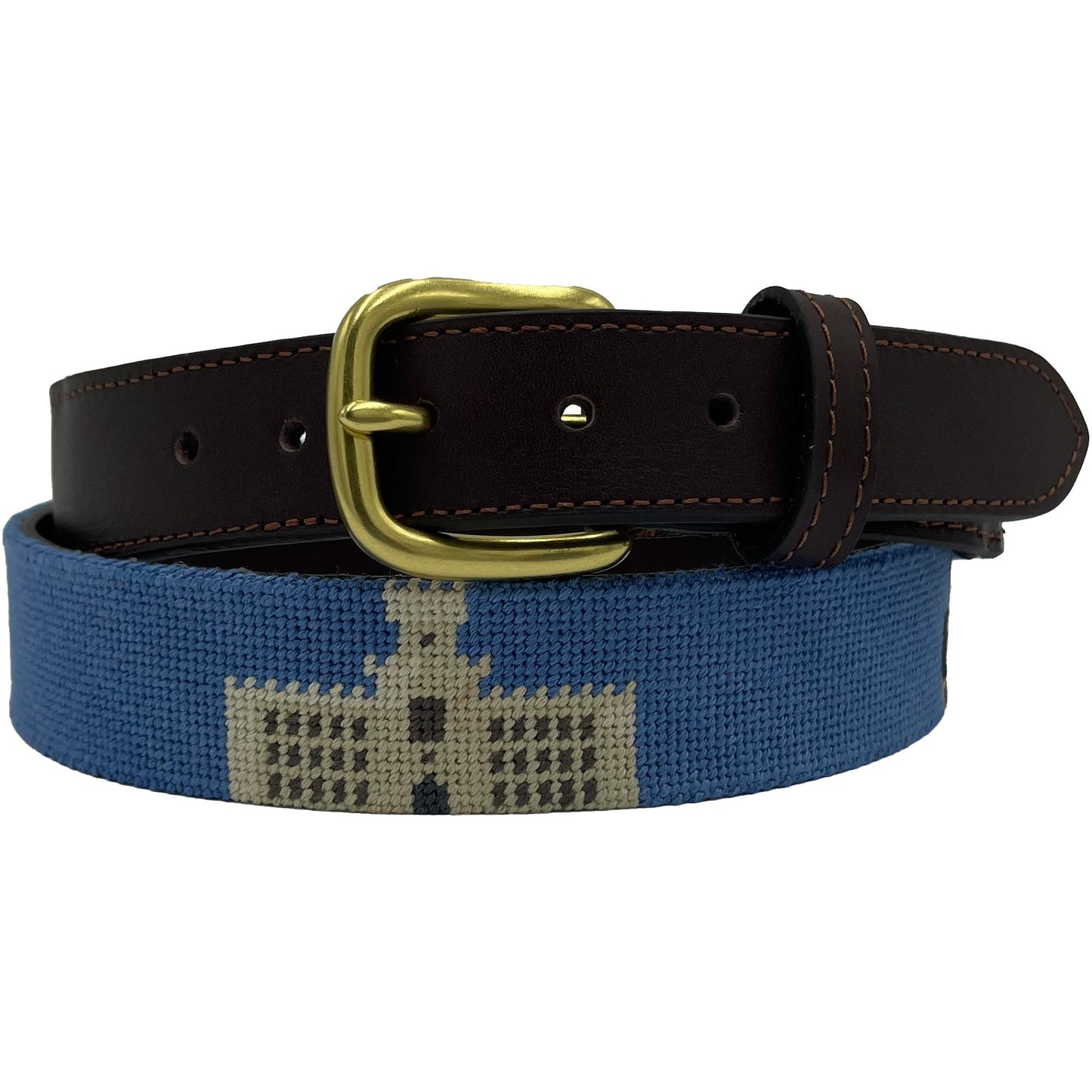 the Citadel needlepoint leather belt