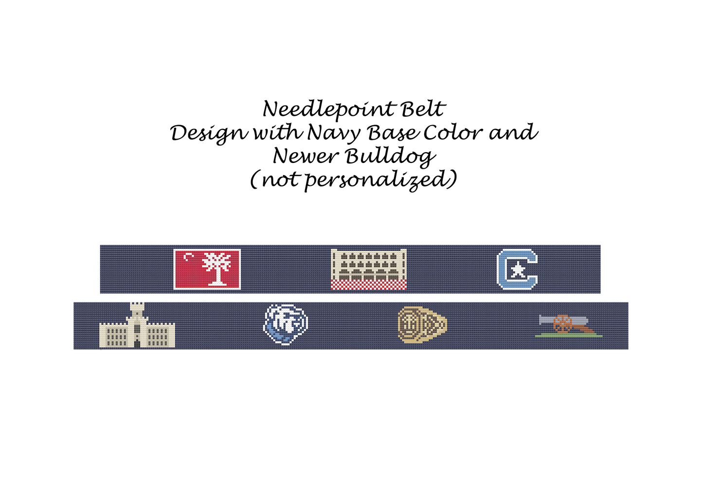 Stock Design - The Citadel Days - Officially Licensed - Hand-stitched Needlepoint Belt