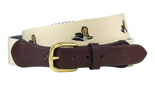 hands-titched needlepoint belts Cowboy Hat and Boot - charlestonbelt.com