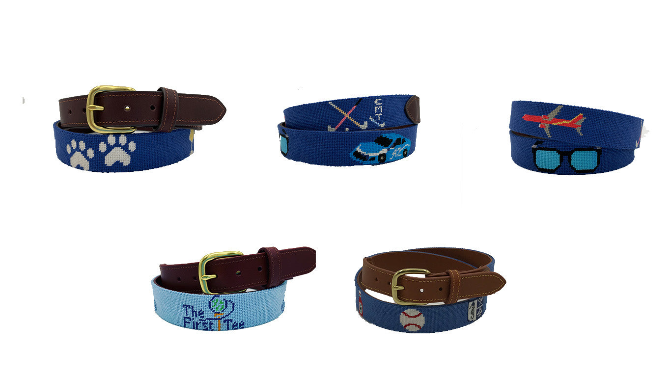 handstitched needle-point belts custom design sample - charlestonbelt.com