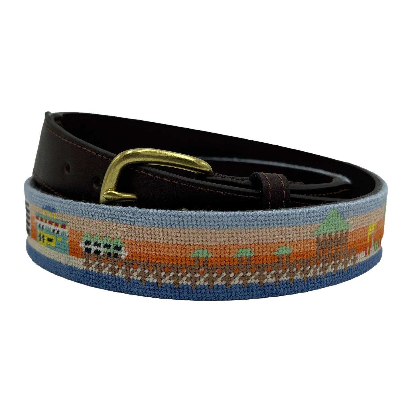 Folly Beach Sunrise Hand-stitched Needlepoint