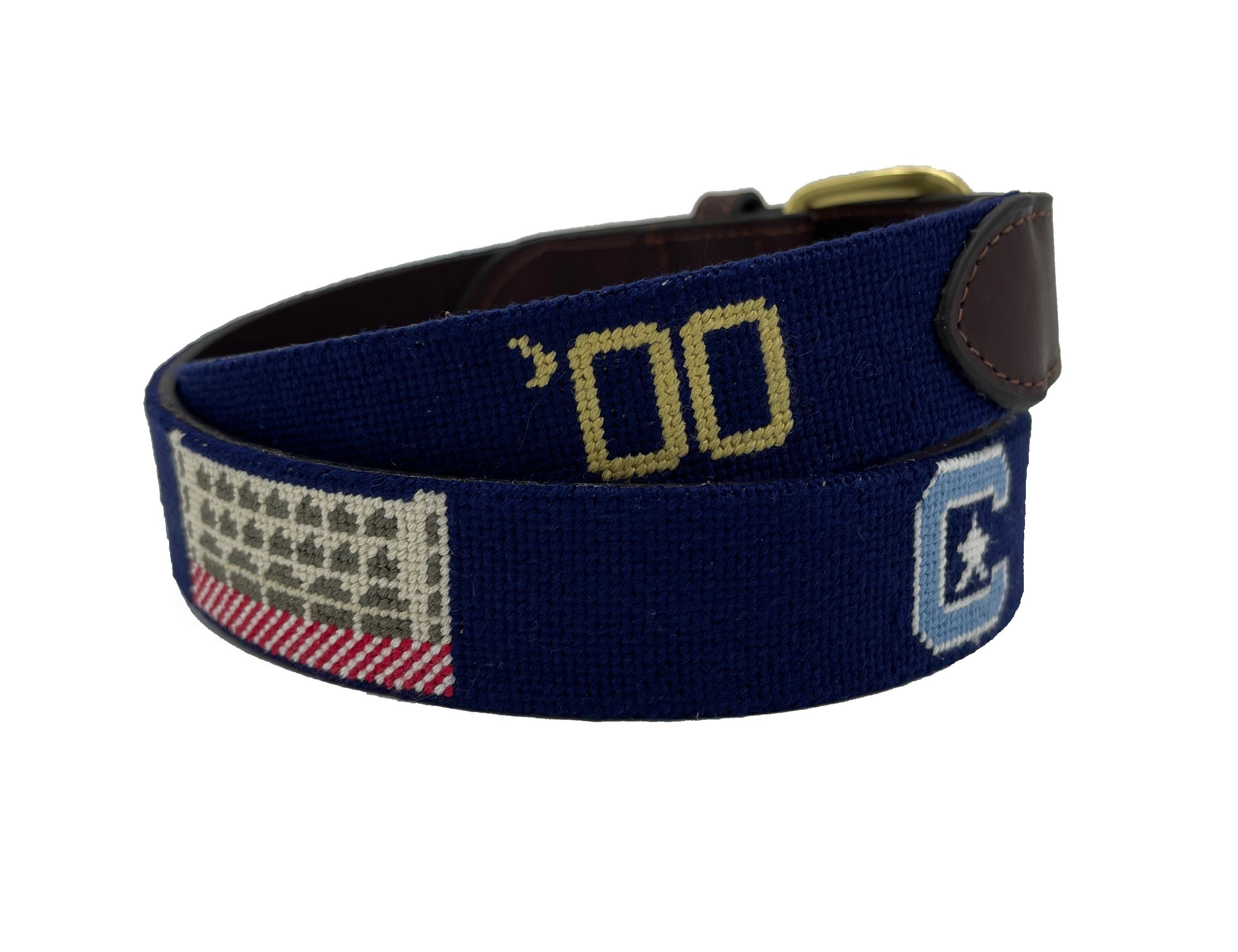 the Citadel artisan needlepoint leather belt