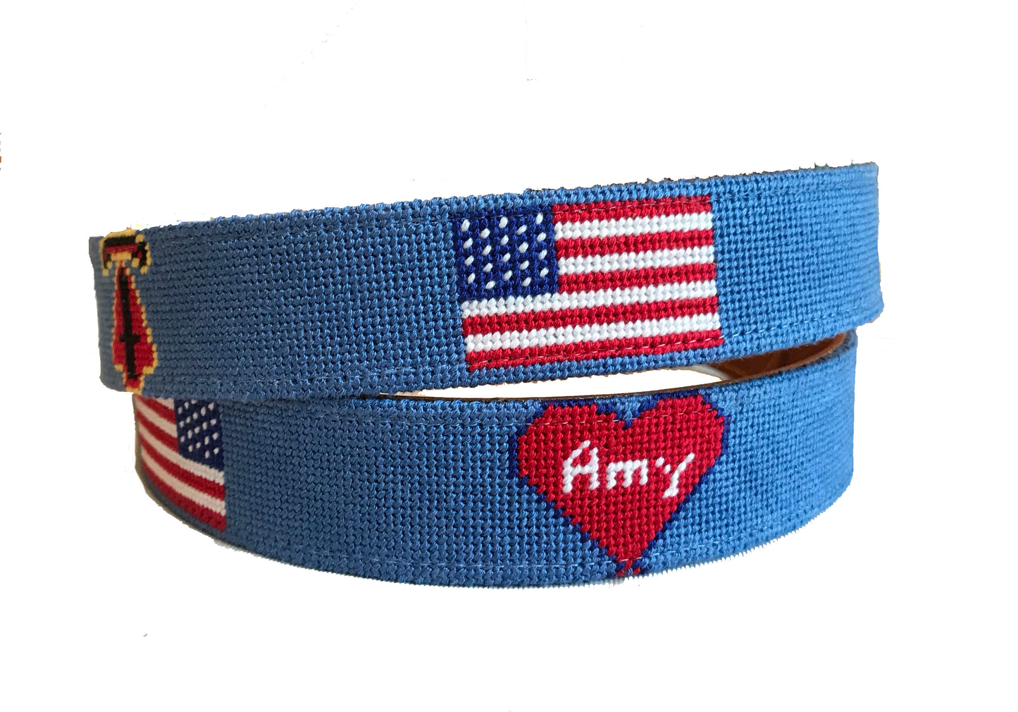 handstitched needle-point belts custom design sample - charlestonbelt.com
