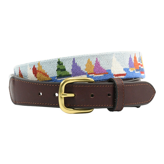 handstitched needlepoint belts sailing race week - charlestonbelt.com