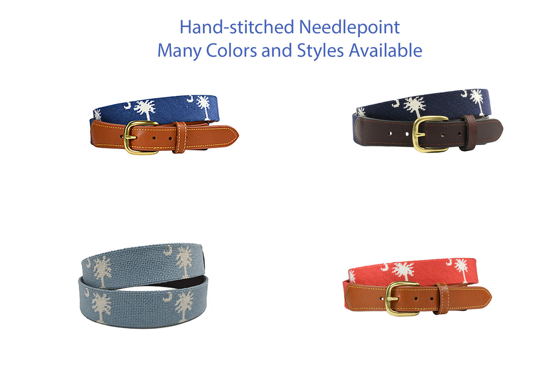 hand-made needlepoint leather belts - cyber monday - charlestonbelt.com