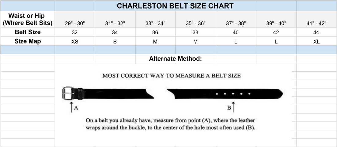 How To Get The Right Size Belt – Charleston Belt