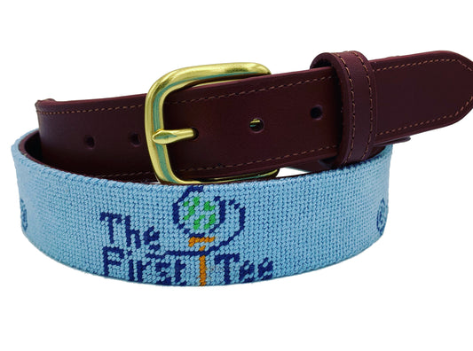 first tee of greater charleston hand-stitched needle-point belt - charlestonbelt.cm