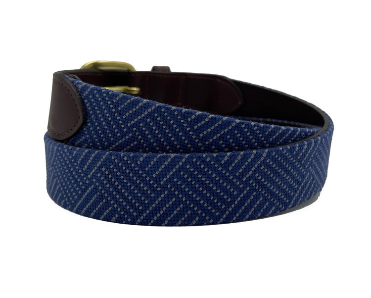 Needlepoint Texture Basketweave Steel Grey and Navy Blue