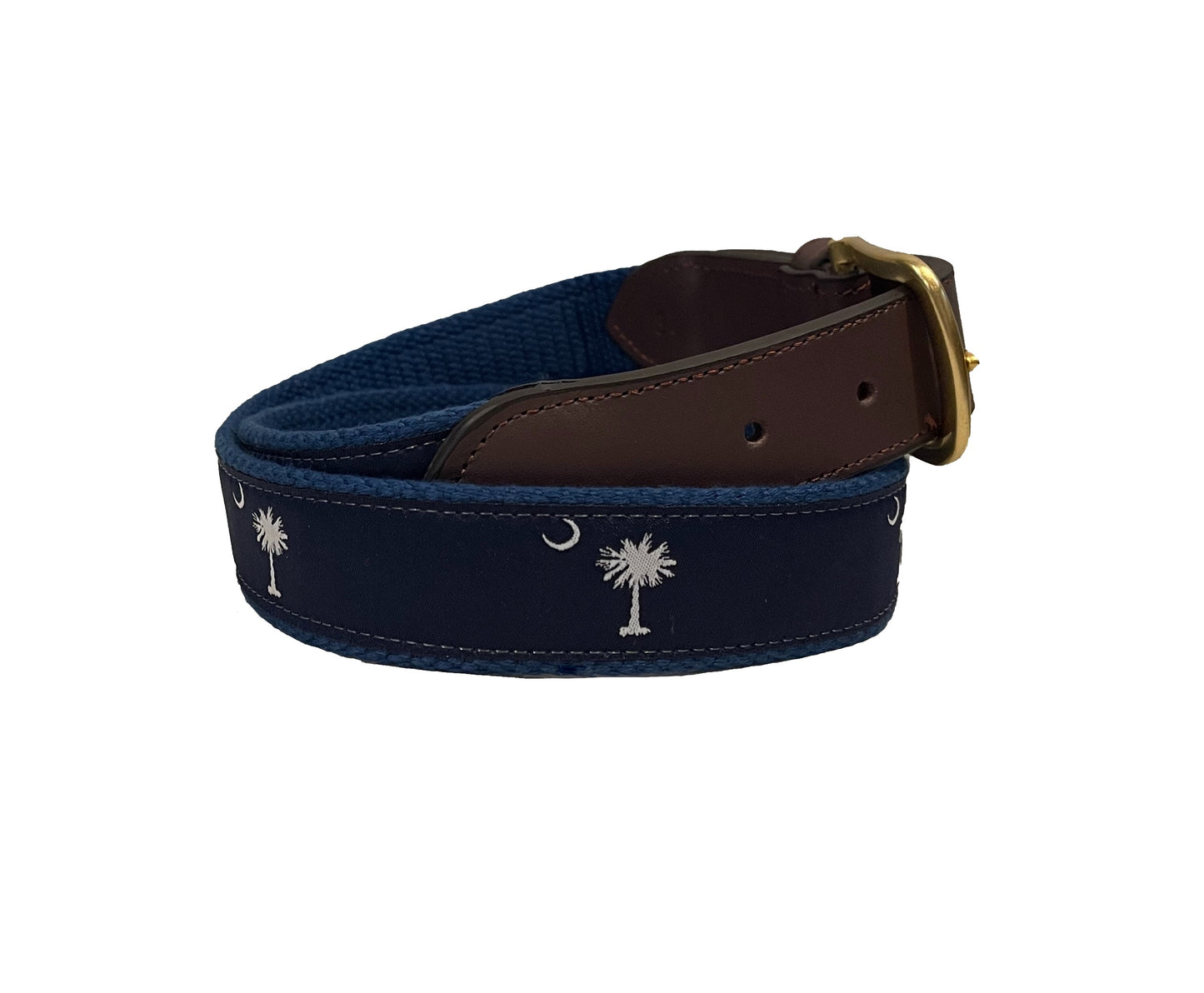 South Carolina Crescent Moon Palmetto State Flag Belt - Navy Blue