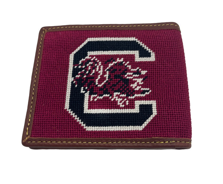 University of South Carolina (USC) Gamecocks Logo Needlepoint Wallet