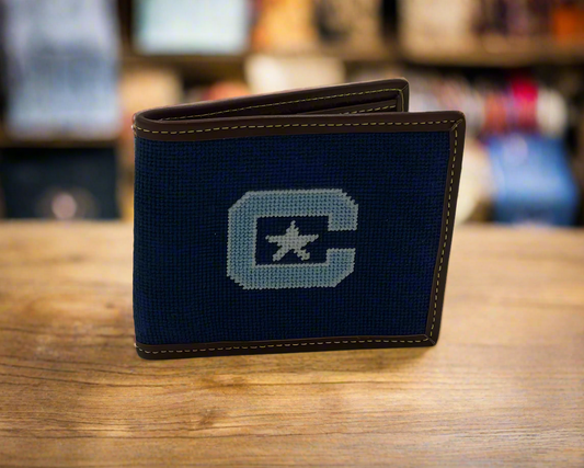 Citadel Athletics Primary Mark Logo Leather Needlepoint Wallet