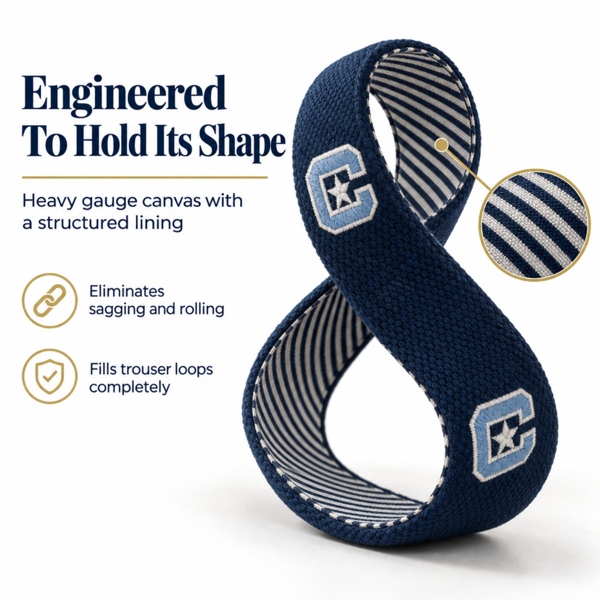 The Citadel Officially Licensed Logo Navy Canvas Belt