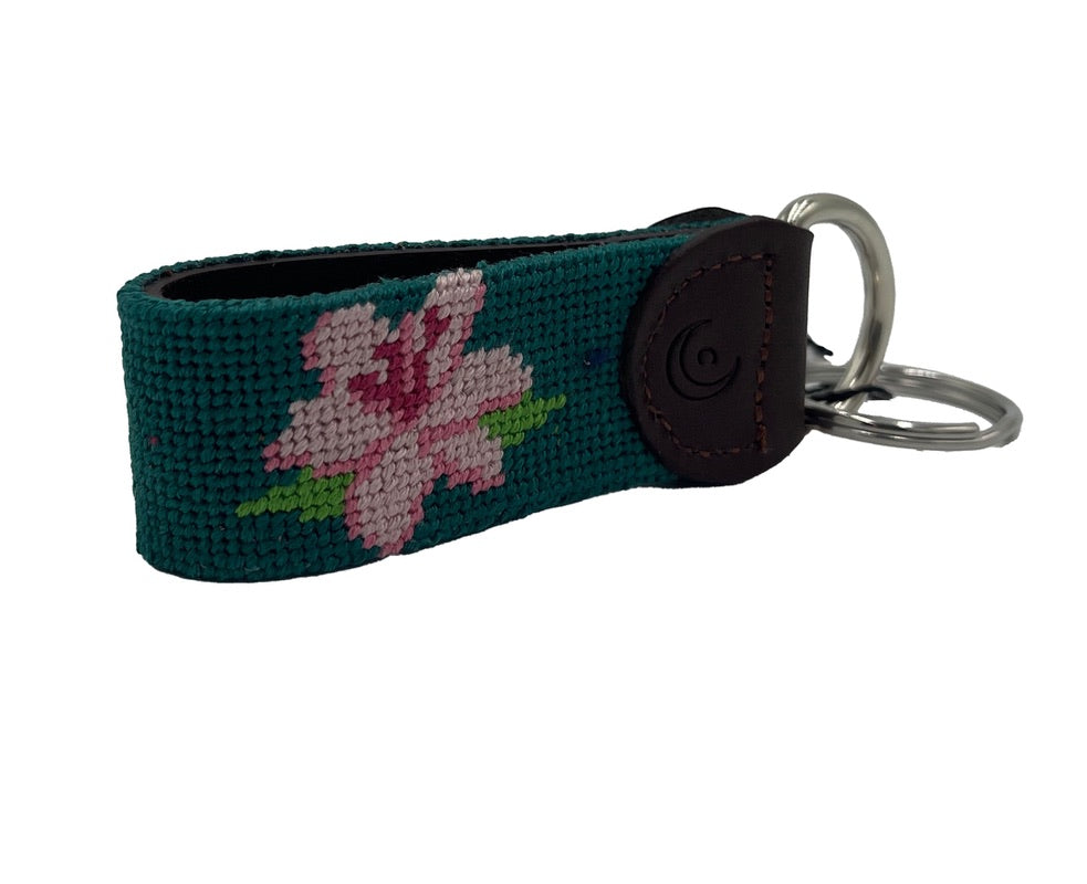 Key Fob - Azalea on Augusta Green