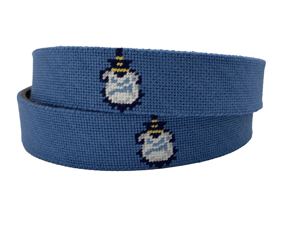 Charleston Belt The Citadel Logo Officially Licensed Hand-stitched Needlepoint Belt in Infantry Blue