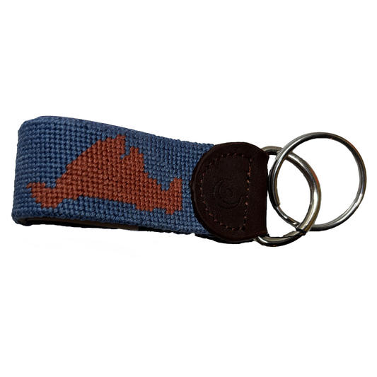 Key Fob - Martha's Vineyard Hand-stitched Needlepoint