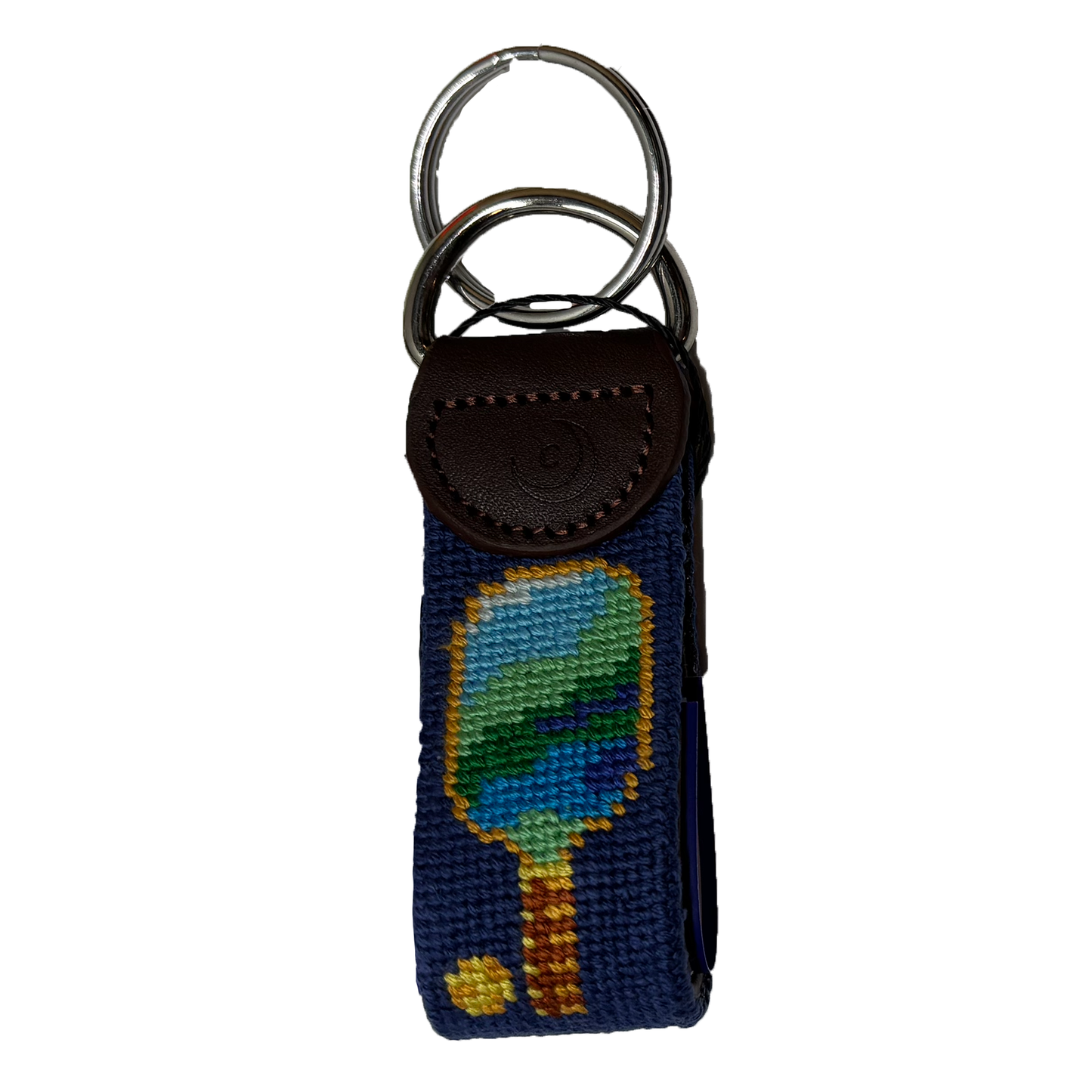 Key Fob - Pickleball Hand-stitched Needlepoint