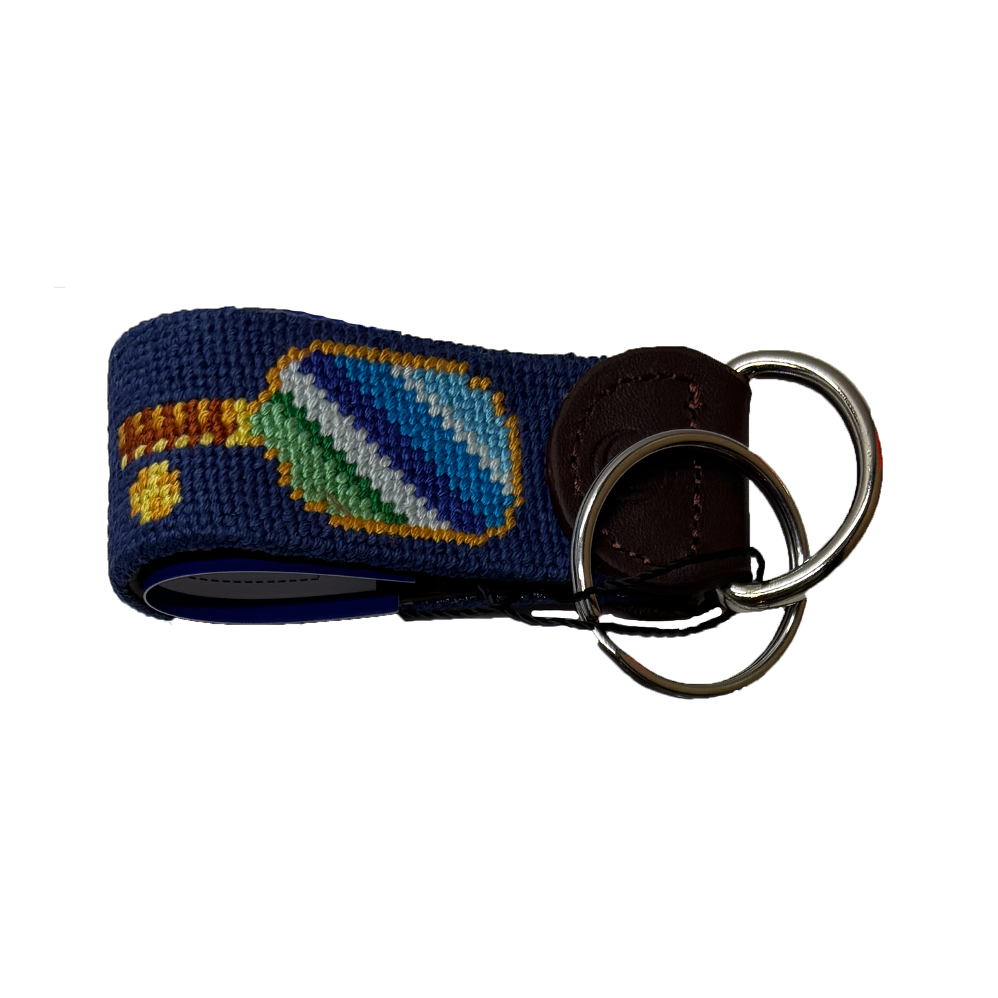 Key Fob - Pickleball Hand-stitched Needlepoint