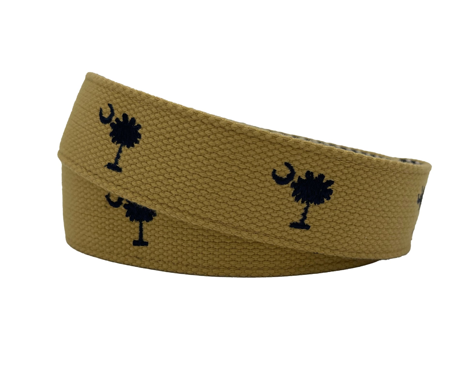 Palmetto Moon Web Woven Belt Navy on Khaki