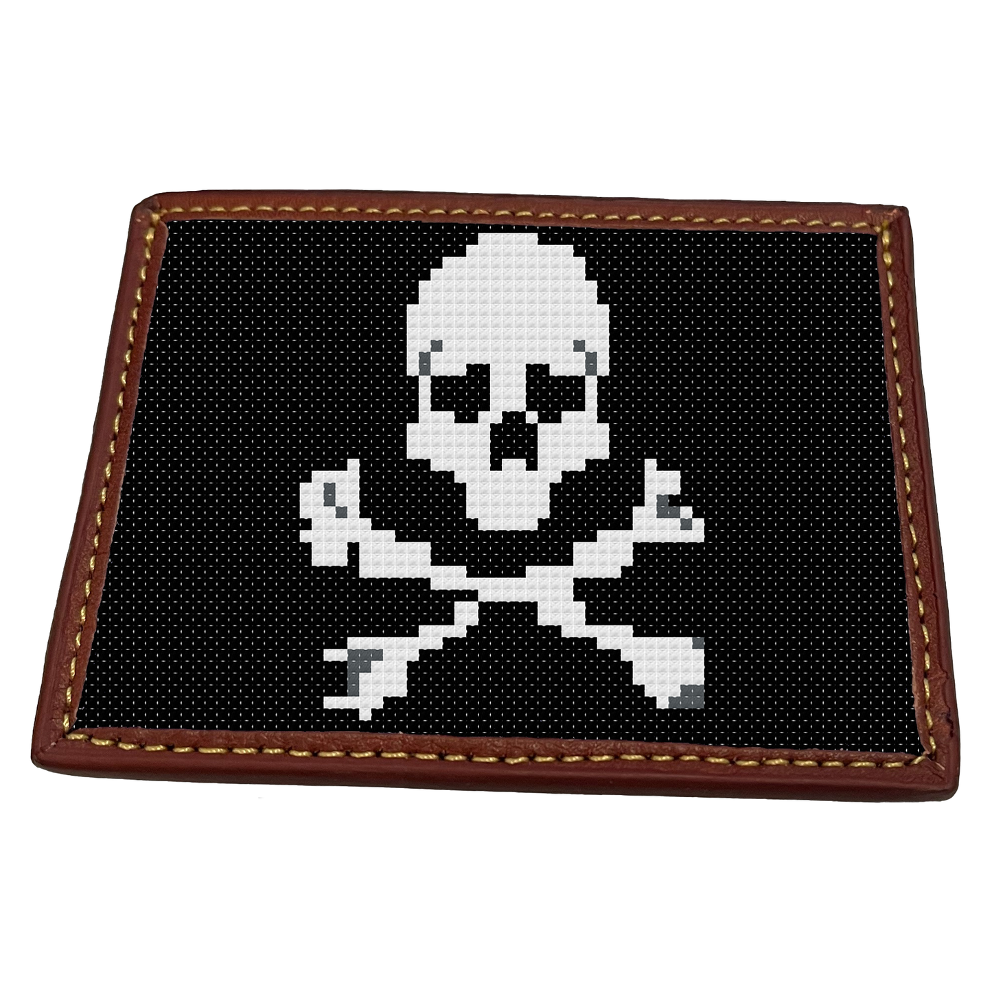 Skull and Crossbones Needlepoint Card Wallet