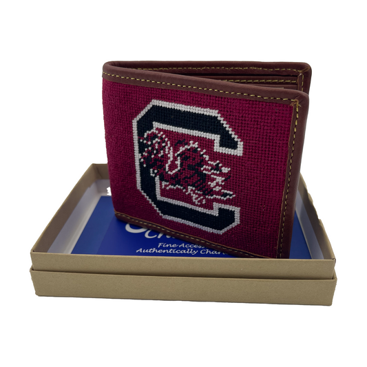 University of South Carolina (USC) Gamecocks Logo Needlepoint Wallet