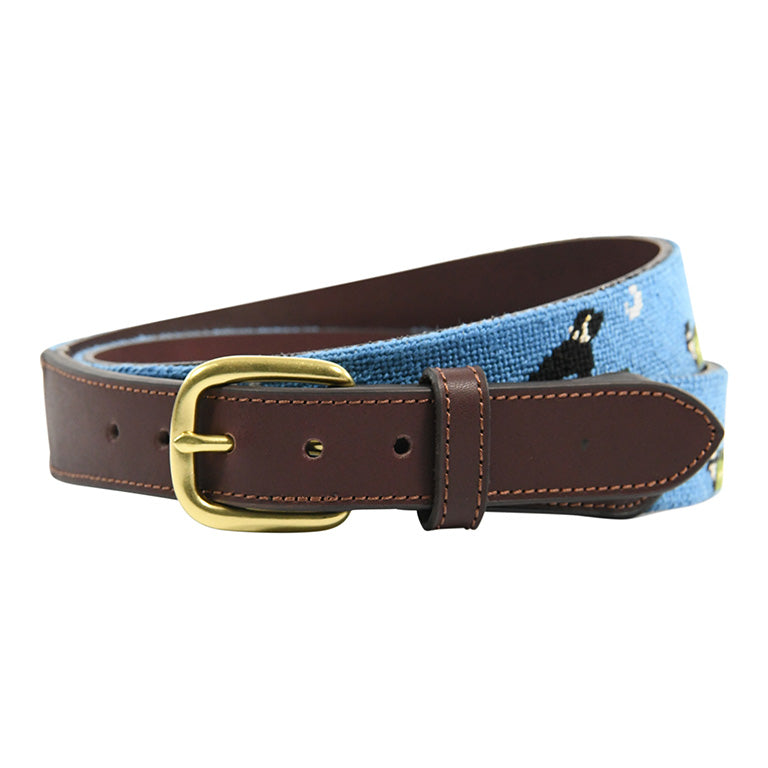 hand made needle-point belt boat dog - charlestonbelt.com