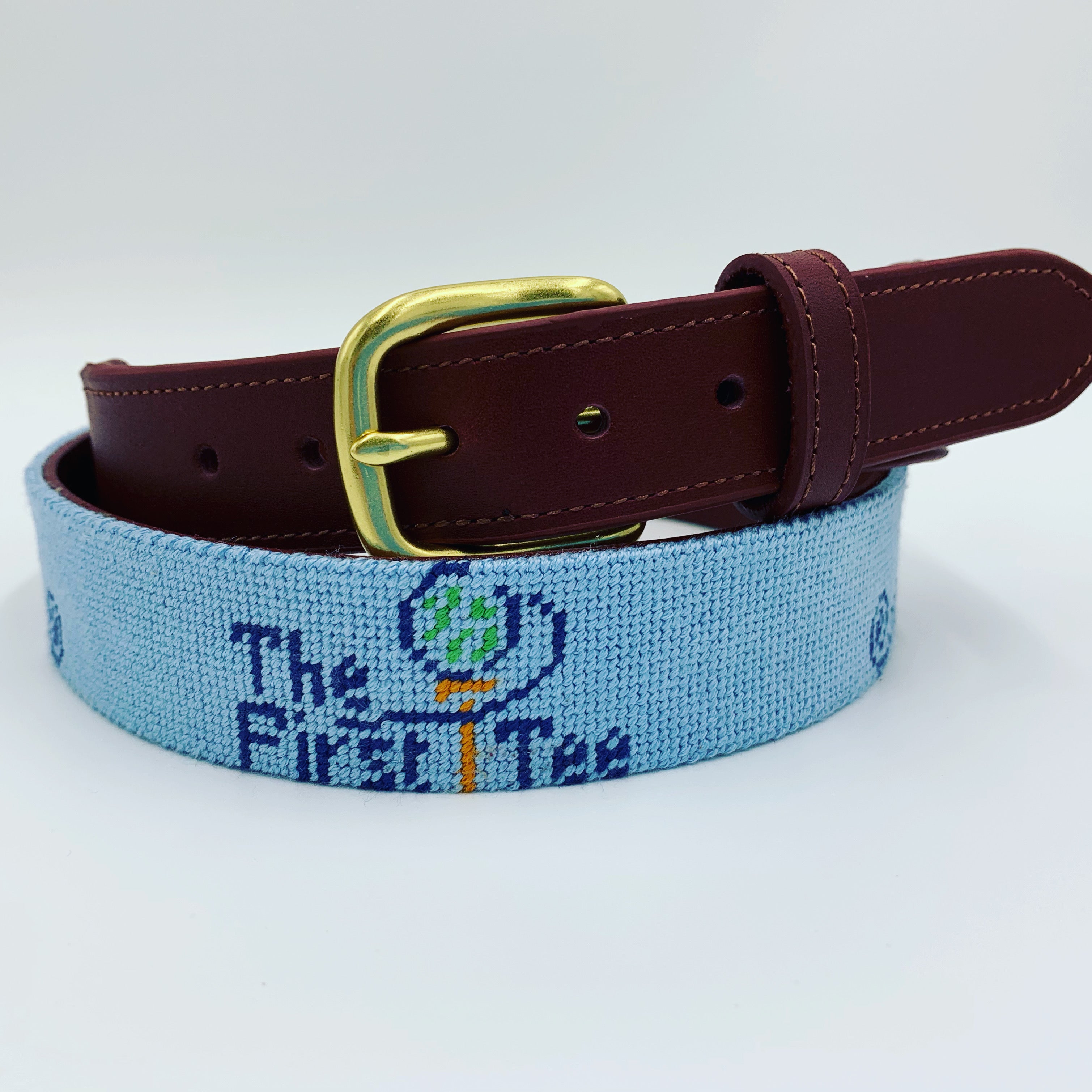 Needlepoint belt South Carolina Palmentto Tree needlepoint Finished belt for men, royal popular blue needlepoint