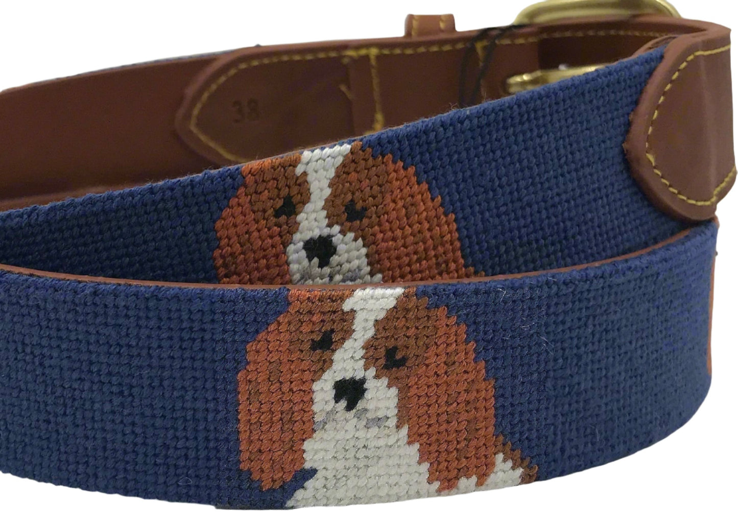 Charleston Belt Cavalier King Charles / Cavapoo Hand-stitched Needlepoint Belt