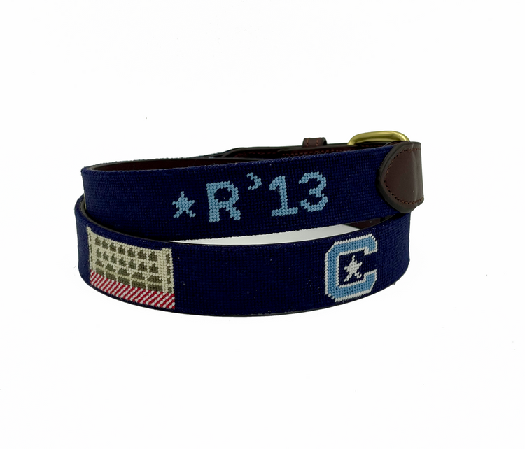 Personalized - The Citadel Hand-stitched Needlepoint Belt - Officially Licensed