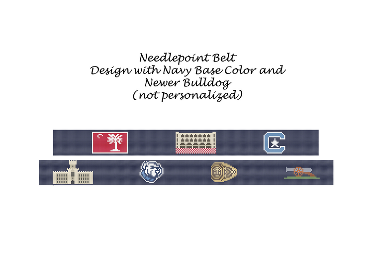 Non-personalized Design - The Citadel Days - Officially Licensed - Hand-stitched Needlepoint Belt