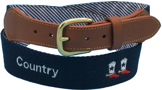 hand-made needle-point belts - god, country, cowboys - charlestonbelt.com