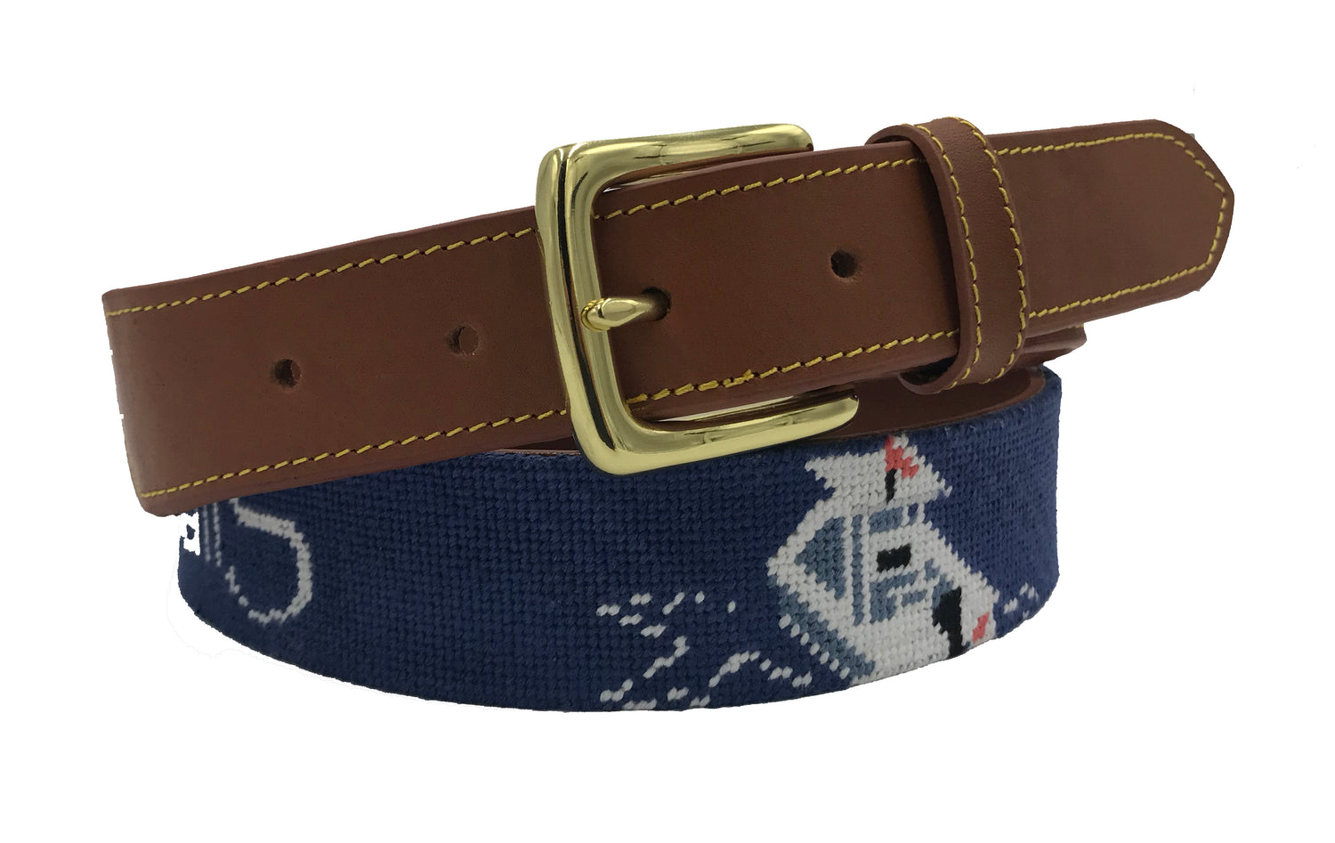handstitched needle-point belts custom design sample - charlestonbelt.com