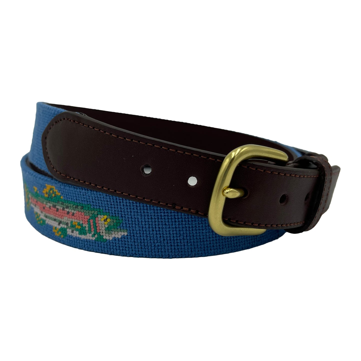 Speckled Trout Fishing Needlepoint Belt