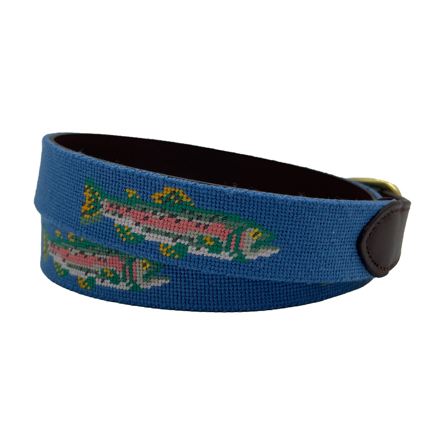 Speckled Trout Fishing Needlepoint Belt